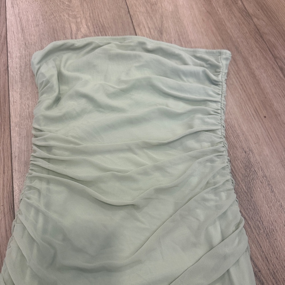 Elegant Mint Green Strapless Dress